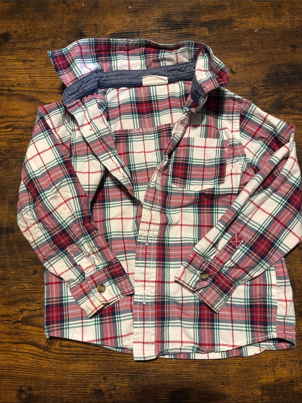 Crazy 8 Red and Green Plaid Button-Down Shirt